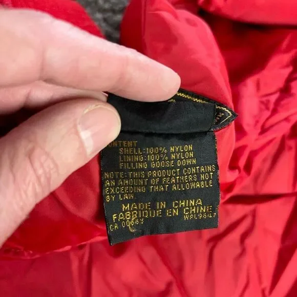 Eddie Bauer Goose Down Puffer Vest Mens Medium Red Lined Nylon Shell Sleeveless - Picture 5 of 8